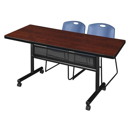 KOBE MKFTM7230CH44BE FLIPTOPTABLE,2ZENGSTACKCHAIRS,72X30"