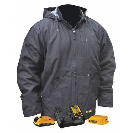 DEWALT TOOLS DCHJ076ABD1-L HEATED COAT KITTED-BLK-L