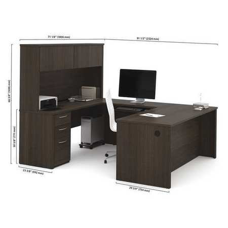 EMBASSY 60897-79 DESK U-SHAPED 71 DARK CHOCOLATE