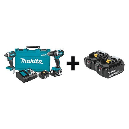 MAKITA XT269M + BL1850B-2 CORDLESS COMBINATION KIT,2 TOOLS,18V DC