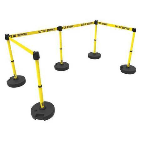BANNER STAKES PL4589 PLUS BARRIER SET X5 OUT OF SERVICE YLW