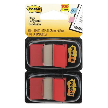 3M OFFICE SUPPLIES (OFSD) 680-RD2 FLAG,1",RED,PK100
