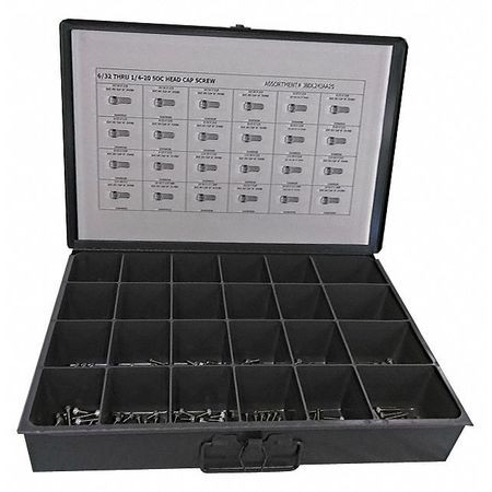 GRAINGER GLOBAL SOURCING JBDL24JAA25 SOCKET CAP SCREW ASSORTMENT 600 PCS.