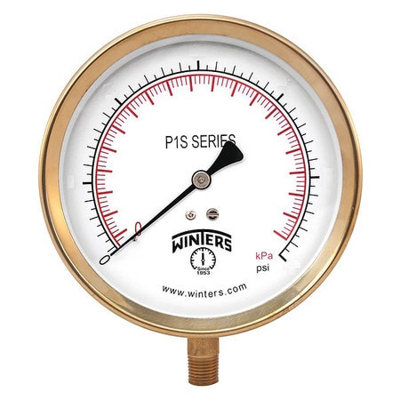 WINTERS INSTRUMENTS P1S420-ALT PRESSURE GAUGE 4-1/2 DIAL SIZE GRAY