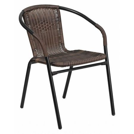 FLASH FURNITURE TLH-037-BK-GG STACK CHAIR RATTAN BLACK