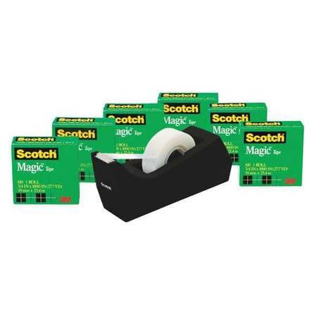 SCOTCH 810K6C38 MAGIC TAPE WITH DISPENSER 3/4X1000IN PK6