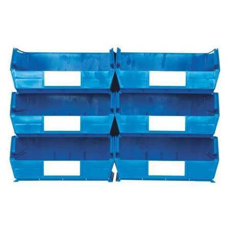 LOCBIN 3-235BWS WALL STORAGE BLUE BINS/RAILS 8 PCS.