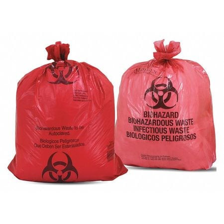 MEDEGEN MEDICAL PRODUCTS LLC 2302 BIOHAZARD BAG 14X19 2.0ML RED PK500