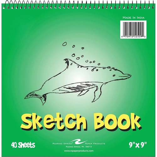ROARING SPRING PAPER PRODUCTS 52509 WIREBOUND,SKETCH,KIDS,9X9