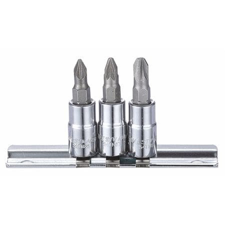 WESTWARD 54TN85 SOCKET BIT SET SAE 1/4 DRIVE 3 PCS