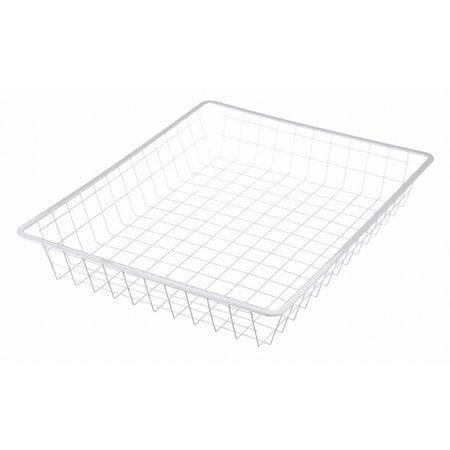 MARLIN STEEL WIRE PRODUCTS 00-00363220-02 WHITE WIRE TOTE BASKET 21 X17 X3.17
