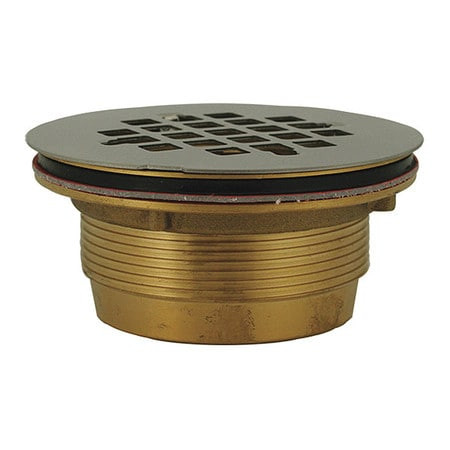 JONES STEPHENS D40140 NO-CAULK SHOWER DRAIN BRASS 2