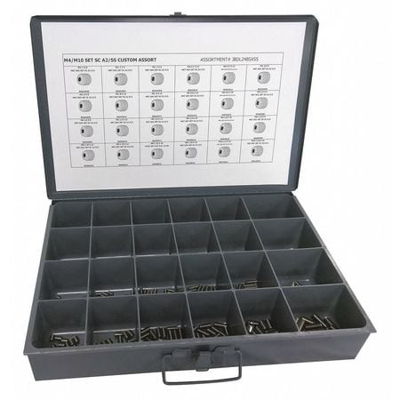 GRAINGER GLOBAL SOURCING JBDL24BSXSS SOCKET SET SCREW ASSORTMENT 600 PCS.