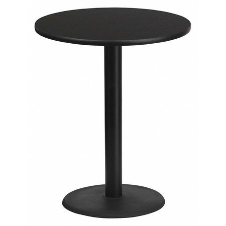 FLASH FURNITURE XU-RD-36-BLKTB-TR24B-GG BLACK LAMINATE TABLE TOP,ROUND BASE,36"