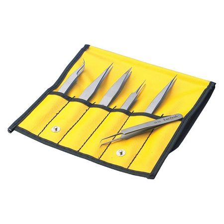AVEN TOOLS 18475USA TWEEZERS,SET 6PCS.,TECHNIK IN SOFT CASE