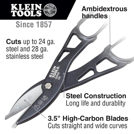 KLEIN TOOLS 89556 TIN SNIPS, 12-INCH