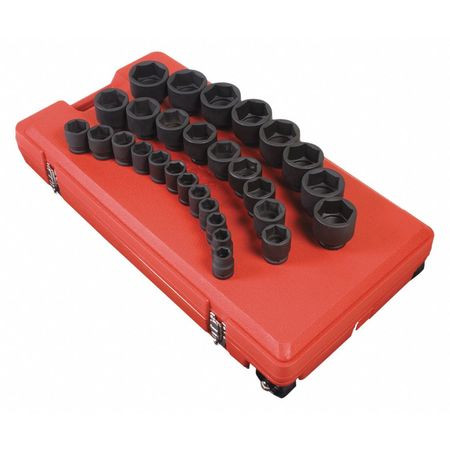 SUNEX TOOLS 4696 IMPACT SOCKET SET,SAE,3/4" DRIVE,29 PCS.