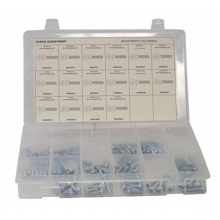 GRAINGER GLOBAL SOURCING CPS1ZA56GR MACHINE SCREW ASSORTMENT STD. 445 PCS.