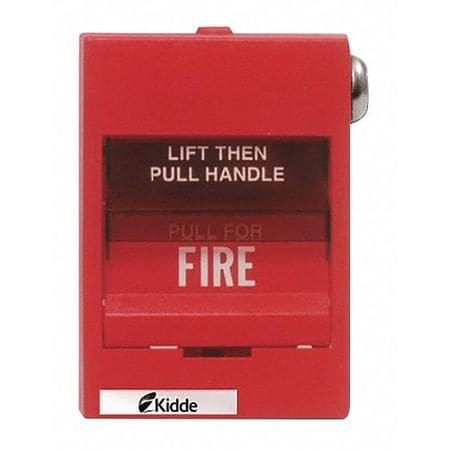 KIDDE K-279B-1110 FIRE ALARM PULL STATION RED 3-3/8 D