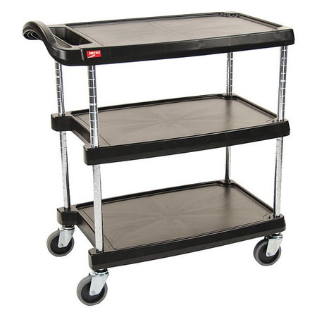 INSTOCK GRMY2636-35BL LABORATORY UTILITY CART BLACK 36-7/8 H