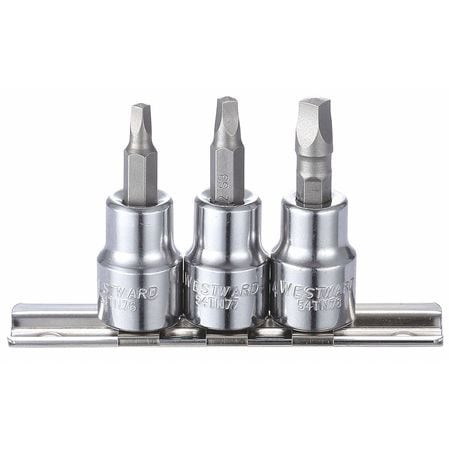 WESTWARD 54TP05 SOCKET BIT SET SAE 3/8 DRIVE 3 PCS