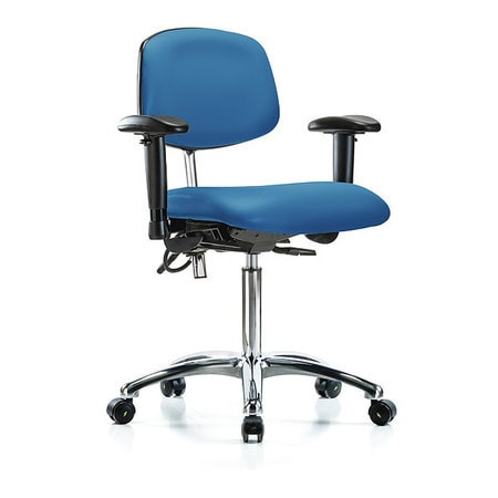 BLUE RIDGE ERGONOMICS BR-NECR-MBCH-CR-T0-A1-NF-EC-ESDBLU ERGONOMIC CHAIR UPHOLSTERED VINYL BLUE