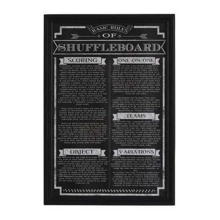 HATHAWAY BG2029SH SHUFFLEBOARD GAME RULES WALL ART,18 IN H