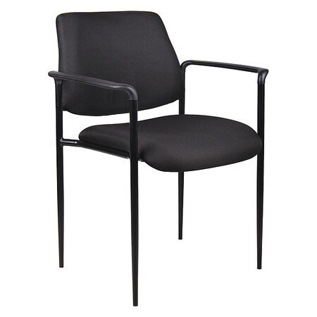 BOSS MFG CO B9503-BK BOSS STACKING GUEST CHAIR WITH ARMS - FA