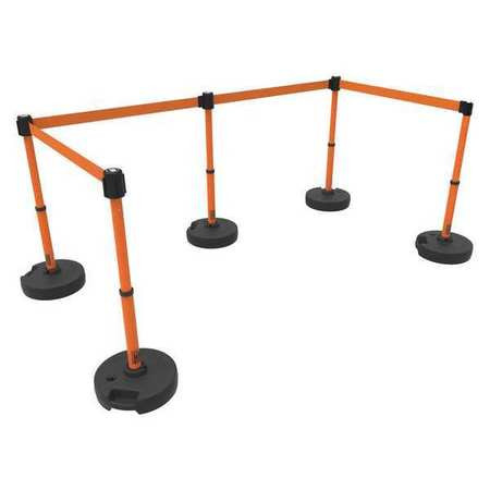 BANNER STAKES PL4503 PLUS BARRIER SET X5 BLANK ORANGE BANNER