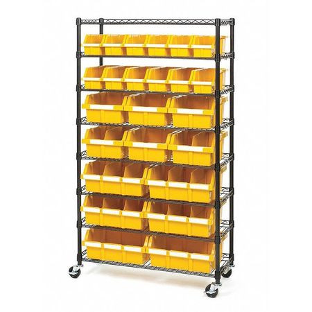 SEVILLE CLASSICS SHE16508BB BIN RACK 24,7 TIER,8 SHELVES,BLACK