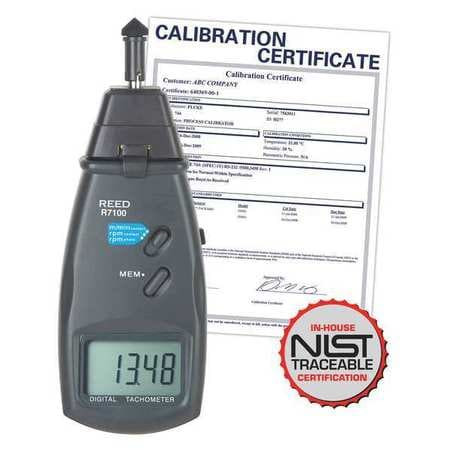 REED INSTRUMENTS R7100-NIST TACHOMETER, +/-0.05% RPM ACC, LCD