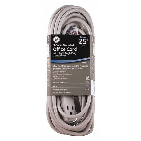 GENERAL ELECTRIC 43025 EXTENSION CORD GROUNDED 3-OUTLET 25 FT.