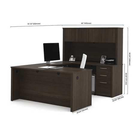 EMBASSY 60857-79 DESK U-SHAPED 66 DARK CHOCOLATE