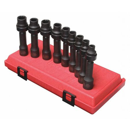 SUNEX TOOLS 2695 DRIVELINE SCKT SET,12 PT.,1/2",9 PCS.