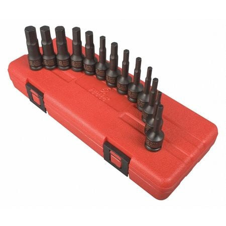 SUNEX TOOLS 3649 HEX DRIVER SET,13 PCS.,SAE/METRIC,3/8"