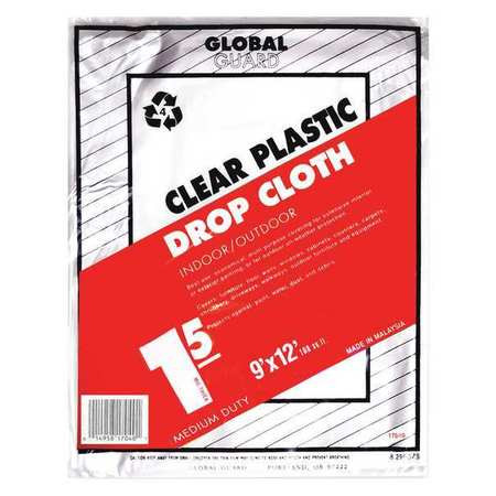 PREMIER 17040 DROP CLOTH CLEAR PLASTIC 9X12 FT. PK24