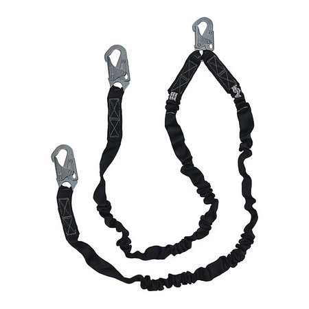 SAFEWAZE FS88581 LOW PROF LANYARD DBL SNAP HOOKS 2 LEG