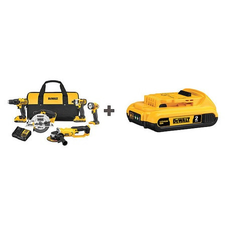 DEWALT TOOLS DCK521D2/DCB203 CORDLESS COMBINATION KIT 20.0V 5 TOOLS