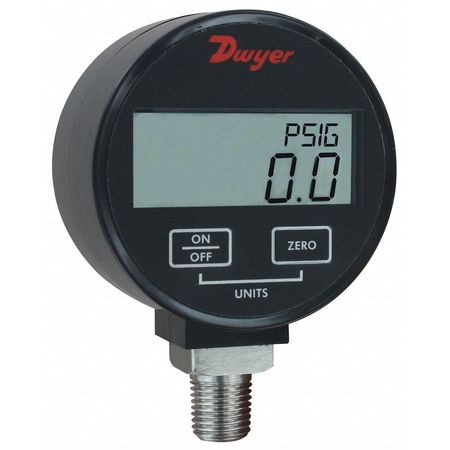 DWYER INSTRUMENTS DPGW-10 DIGITAL PRESSURE GAUGE,3" DIAL SIZE,BLK