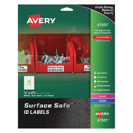 AVERY 7278261501 MULTIPLE PURPOSE LABELS 11 H PK825