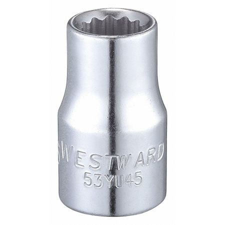 WESTWARD 53YU45 SOCKET 1/2 DRIVE SAE 7/16 SOCKET SZ