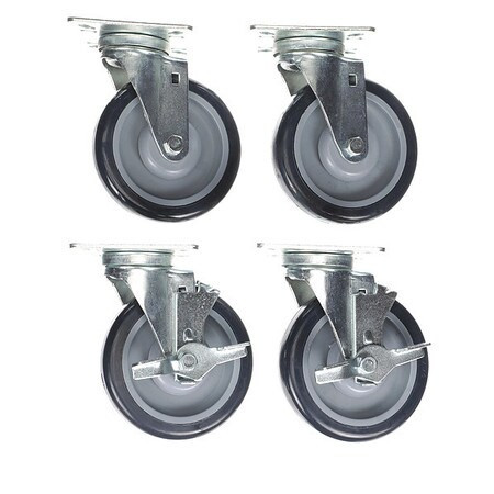 COMPONENT HARDWARE CSTPK-5BUP CASTER KIT,MED DUTY 4" X 4" UNIVERSAL P
