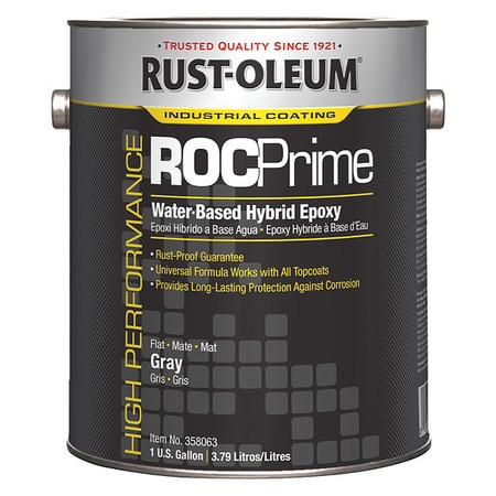 RUST-OLEUM 358063 PRIMER, ROC PRIME, 1 GAL, GRAY, FLAT, HI