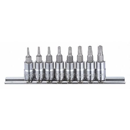 WESTWARD 54TN16 SOCKET BIT SET SAE 1/4 DRIVE 8 PCS