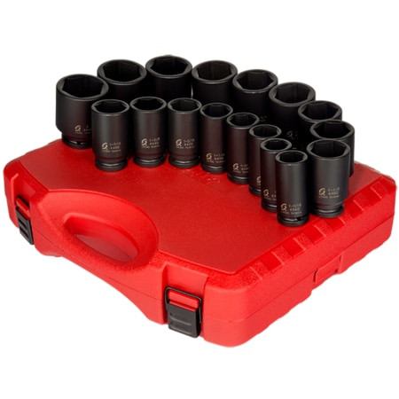 SUNEX TOOLS 4685 SAE DP IMPCT SOCKT SET 3/4 DR 6PT 17PCS.