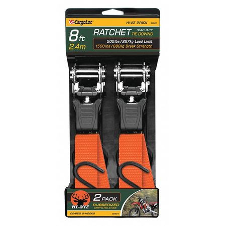CARGOLOC 32581 RATCHET TIE DOWNS 1 X 8 FT.