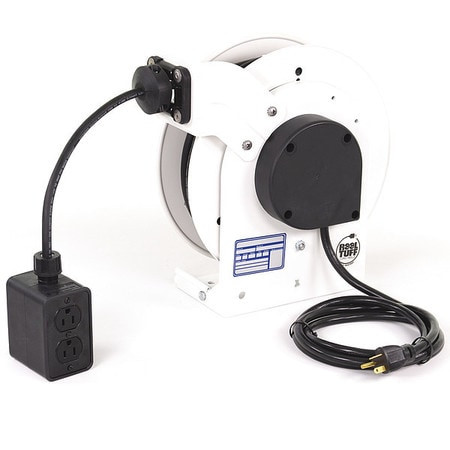 K & H INDUSTRIES RTAN3LW-WDD520-J12F CORD REEL, NEMA 5-20P, 12 AWG, WHITE REE