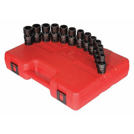 SUNEX TOOLS 2665 UNV IMPCT SOCKET SET,METRIC,13 PCS.,1/2"