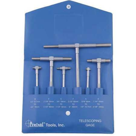 CENTRAL TOOLS 6554 TELESCOPING GAGE SET 6 PCS.
