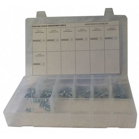 GRAINGER GLOBAL SOURCING CPS1NB12GR MACHINE SCREW ASSORTMENT STD. 88 PCS.